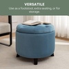 image:imageConvenience Concepts Designs4Comfort Storage Ottoman Dark Blue FabricLight Blue Corduroy