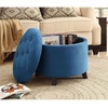 image:imageConvenience Concepts Designs4Comfort Storage Ottoman Dark Blue FabricLight Blue Corduroy