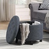 image:imageConvenience Concepts Designs4Comfort Storage Ottoman Dark Blue FabricLight Charcoal Gray Fabric