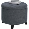 image:imageConvenience Concepts Designs4Comfort Storage Ottoman Dark Blue FabricLight Charcoal Gray Fabric
