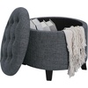 image:imageConvenience Concepts Designs4Comfort Storage Ottoman Dark Blue FabricLight Charcoal Gray Fabric