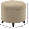 image:imageConvenience Concepts Designs4Comfort Storage Ottoman Dark Blue FabricTan Fabric