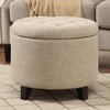 image:imageConvenience Concepts Designs4Comfort Storage Ottoman Dark Blue FabricTan Fabric