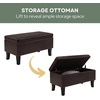 image:imageConvenience Concepts Designs4Comfort Winslow Storage Ottoman Bench 32  Transitional Upholstered Footstool amp Seat for Living Room Entryway Hallway amp Bedroom Butterfly FabricEspresso