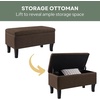 image:imageConvenience Concepts Designs4Comfort Winslow Storage Ottoman Bench 32  Transitional Upholstered Footstool amp Seat for Living Room Entryway Hallway amp Bedroom Butterfly FabricMedium Brown Fabric