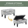image:imageConvenience Concepts Designs4Comfort Winslow Storage Ottoman Bench 32  Transitional Upholstered Footstool amp Seat for Living Room Entryway Hallway amp Bedroom Butterfly FabricGray Flora Fabric