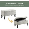 image:imageConvenience Concepts Designs4Comfort Winslow Storage Ottoman Bench 32  Transitional Upholstered Footstool amp Seat for Living Room Entryway Hallway amp Bedroom Butterfly FabricRibbon Pattern Fabric