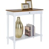 image:imageConvenience Concepts French Country 1 Drawer Hall Table with Shelf Dark WalnutWhite