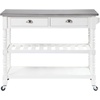 image:imageConvenience Concepts French Country 3Tier Stainless Steel Kitchen Cart with Drawers Wirebrush Dark GrayWhite
