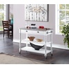 image:imageConvenience Concepts French Country 3Tier Stainless Steel Kitchen Cart with Drawers Wirebrush Dark GrayWhite