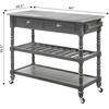 image:imageConvenience Concepts French Country 3Tier Stainless Steel Kitchen Cart with Drawers Wirebrush Dark GrayWirebrush Dark Gray