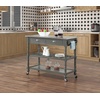 image:imageConvenience Concepts French Country 3Tier Stainless Steel Kitchen Cart with Drawers Wirebrush Dark GrayWirebrush Dark Gray