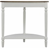 image:imageConvenience Concepts French Country HalfRound Entryway Table with Shelf WhiteDriftwoodWhite
