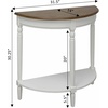 image:imageConvenience Concepts French Country HalfRound Entryway Table with Shelf WhiteDriftwoodWhite