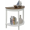 image:imageConvenience Concepts French Country HalfRound Entryway Table with Shelf WhiteDriftwoodWhite