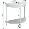 image:imageConvenience Concepts French Country HalfRound Entryway Table with Shelf WhiteWhite