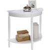 image:imageConvenience Concepts French Country HalfRound Entryway Table with Shelf WhiteWhite Faux MarbleWhite