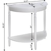 image:imageConvenience Concepts French Country HalfRound Entryway Table with Shelf WhiteWhite Faux MarbleWhite