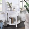 image:imageConvenience Concepts French Country HalfRound Entryway Table with Shelf WhiteWhite Faux MarbleWhite