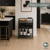image:imageConvenience Concepts Glenview Serving Cart 26  3 Tier Modern Wine Bar with Drawer Glass Serving Station for Kitchen Dining Room Storage BlackBlack