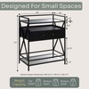 image:imageConvenience Concepts Glenview Serving Cart 26  3 Tier Modern Wine Bar with Drawer Glass Serving Station for Kitchen Dining Room Storage BlackBlack