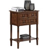 image:imageConvenience Concepts Kendra Entryway Hall Table 2375  3 Storage Drawers Traditional Console with Shelf for Decor Office amp Hallway Organizer No Tools Assembly Solid Wood Legs BlackDark Oak