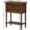 image:imageConvenience Concepts Kendra Entryway Hall Table 2375  3 Storage Drawers Traditional Console with Shelf for Decor Office amp Hallway Organizer No Tools Assembly Solid Wood Legs BlackEspresso
