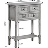 image:imageConvenience Concepts Kendra Entryway Hall Table 2375  3 Storage Drawers Traditional Console with Shelf for Decor Office amp Hallway Organizer No Tools Assembly Solid Wood Legs BlackWirebrush Light Gray