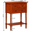 image:imageConvenience Concepts Kendra Entryway Hall Table 2375  3 Storage Drawers Traditional Console with Shelf for Decor Office amp Hallway Organizer No Tools Assembly Solid Wood Legs BlackCherry