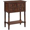 image:imageConvenience Concepts Kendra Entryway Hall Table 2375  3 Storage Drawers Traditional Console with Shelf for Decor Office amp Hallway Organizer No Tools Assembly Solid Wood Legs BlackDark Oak