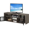 image:imageConvenience Concepts Lexington TV Stand with Storage Cabinets and Shelves 60 White R40573Weathered GrayBlack