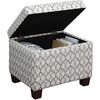 image:imageConvenience Concepts Madison Storage Ottoman 2175  Modern Upholstered Footstool amp Seat with Hinged Lid for Transitional Living Room Bedroom Hallway amp Entryway Espresso Vegan LeatherRibbon Pattern Fabric