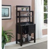 image:imageConvenience Concepts Newport Serving Bar EspressoFaux MarbleBlack Faux Marble  Black