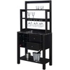 image:imageConvenience Concepts Newport Serving Bar EspressoFaux MarbleBlack Faux Marble  Black