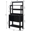 image:imageConvenience Concepts Newport Serving Bar EspressoFaux MarbleBlack Faux Marble  Black