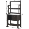 image:imageConvenience Concepts Newport Serving Bar EspressoFaux MarbleBlack Faux MarbleEspresso