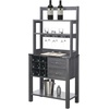 image:imageConvenience Concepts Newport Serving Bar EspressoFaux MarbleBlack Faux MarbleWeathered Gy