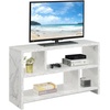 image:imageConvenience Concepts Northfield TV Stand Console with Shelves BarnwoodWhite Faux Marble
