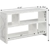 image:imageConvenience Concepts Northfield TV Stand Console with Shelves BarnwoodWhite Faux Marble