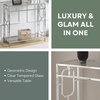 image:imageConvenience Concepts Omega Chrome Glass Hall Table 315  Contemporary Modern Sofa Table with Storage Shelf Narrow Entryway Hall Table for Living Room Bedroom Bathroom GlassChrome