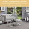 image:imageConvenience Concepts Omega Chrome Glass Hall Table 315  Contemporary Modern Sofa Table with Storage Shelf Narrow Entryway Hall Table for Living Room Bedroom Bathroom GlassChrome
