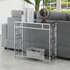 image:imageConvenience Concepts Omega Chrome Glass Hall Table 315  Contemporary Modern Sofa Table with Storage Shelf Narrow Entryway Hall Table for Living Room Bedroom Bathroom GlassChrome