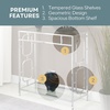 image:imageConvenience Concepts Omega Chrome Glass Hall Table 315  Contemporary Modern Sofa Table with Storage Shelf Narrow Entryway Hall Table for Living Room Bedroom Bathroom GlassChrome