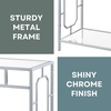image:imageConvenience Concepts Omega Chrome Glass Hall Table 315  Contemporary Modern Sofa Table with Storage Shelf Narrow Entryway Hall Table for Living Room Bedroom Bathroom GlassChrome
