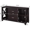 image:imageConvenience Concepts Oxford Deluxe 2Drawer TV Stand with Shelves for TVs up to 55 Inches Espresso