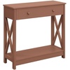 image:imageConvenience Concepts Oxford Hall Table 315  2 Tier Farmhouse Modern Narrow Display Accent Console with Storage Drawer amp Shelf for Transitional Living Room Entryway or Bedroom TerracottaTerracotta