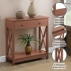 image:imageConvenience Concepts Oxford Hall Table 315  2 Tier Farmhouse Modern Narrow Display Accent Console with Storage Drawer amp Shelf for Transitional Living Room Entryway or Bedroom TerracottaTerracotta