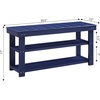 image:imageConvenience Concepts Oxford Utility Mudroom Bench BlackCobalt Blue