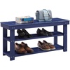 image:imageConvenience Concepts Oxford Utility Mudroom Bench BlackCobalt Blue
