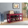 image:imageConvenience Concepts Oxford Utility Mudroom Bench BlackCranberry Red